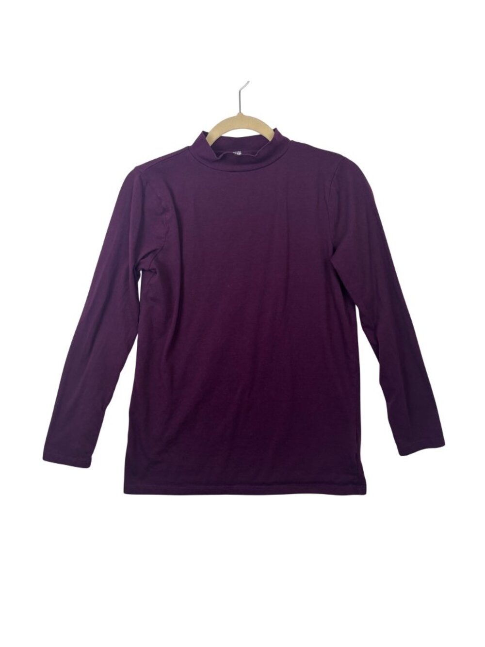 ✨3/$30 Zenana Outfitters Purple Mock Neck Long-Sleeve Shirt M Cotton Blend